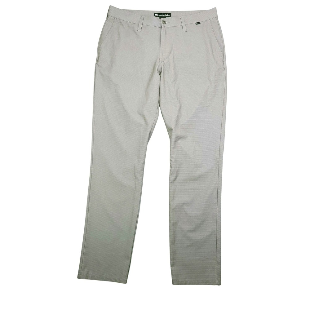 Travis Mathew Pants Mens 34x32 Gray Stripe Stretch Golf Casual Chino Performance